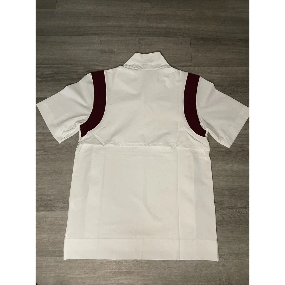 Nike‎ Lightweight Short Sleeve Coaches Jacket DJ5113-106 White Maroon Men's Sz S